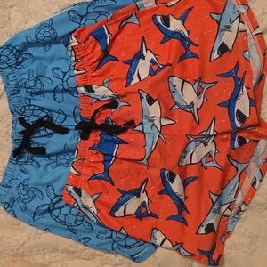 2 Pair of Shark and Turtle Print Sleep Shorts with deep Pockets  NWOT (#7)